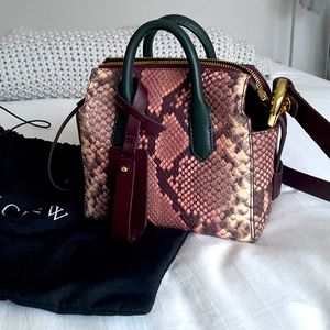 JCrew brand new snake print leather small crossbody bag